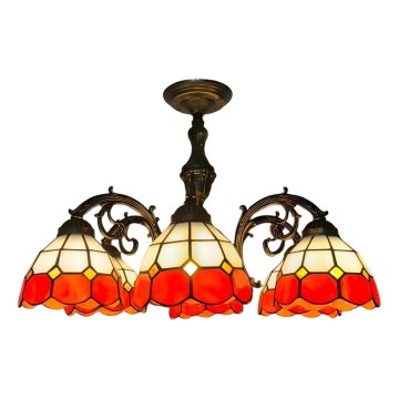 Brilagi - Tiffany βιτρώ επικολλητό φωτιστικό οροφής SIENNA 6xE27/60W/230V διάμ. 60 εκ.