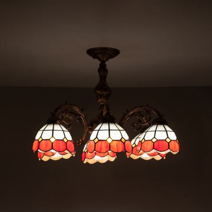 Brilagi - Tiffany βιτρώ επικολλητό φωτιστικό οροφής SIENNA 6xE27/60W/230V διάμ. 60 εκ.