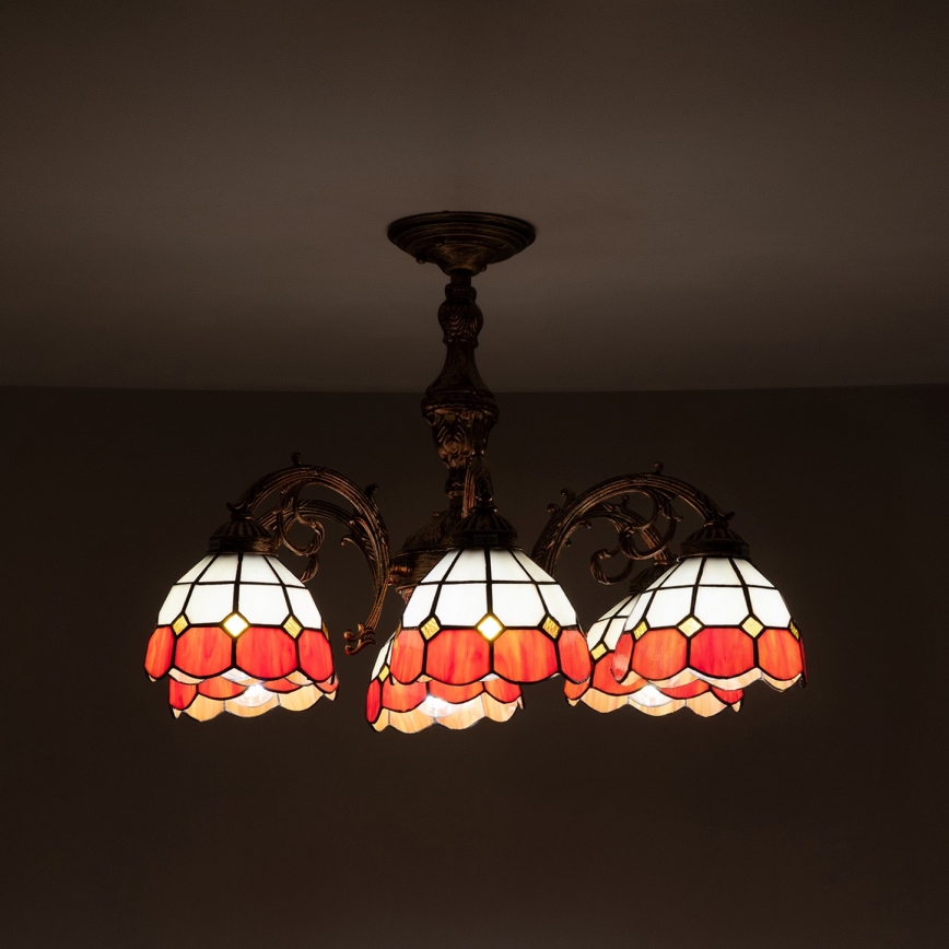 Brilagi - Tiffany βιτρώ επικολλητό φωτιστικό οροφής SIENNA 6xE27/60W/230V διάμ. 60 εκ.