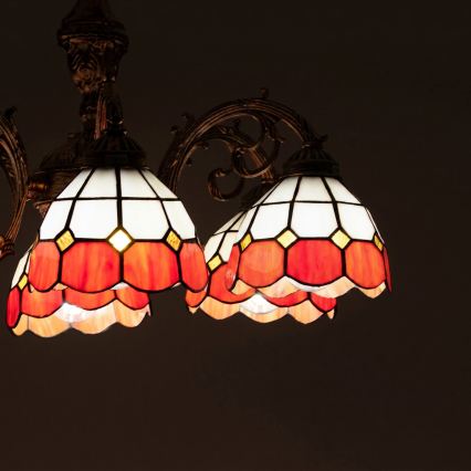 Brilagi - Tiffany βιτρώ επικολλητό φωτιστικό οροφής SIENNA 6xE27/60W/230V διάμ. 60 εκ.