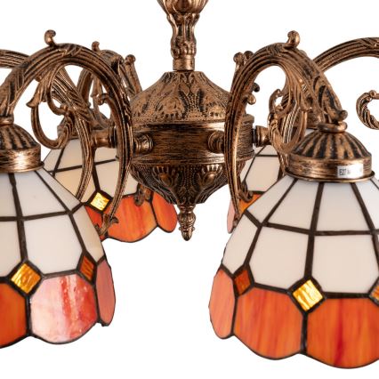 Brilagi - Tiffany βιτρώ επικολλητό φωτιστικό οροφής SIENNA 6xE27/60W/230V διάμ. 60 εκ.