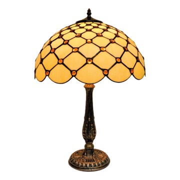 BRILAGI - Tiffany βιτρώ επιτραπέζιο φωτιστικό IVORY SMOOTH 2xE27/60W/230V