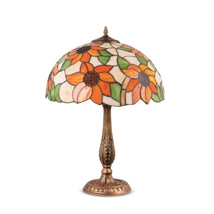 Brilagi - Tiffany βιτρώ επιτραπέζιο φωτιστικό SUNFLOWER 2xE27/60W/230V