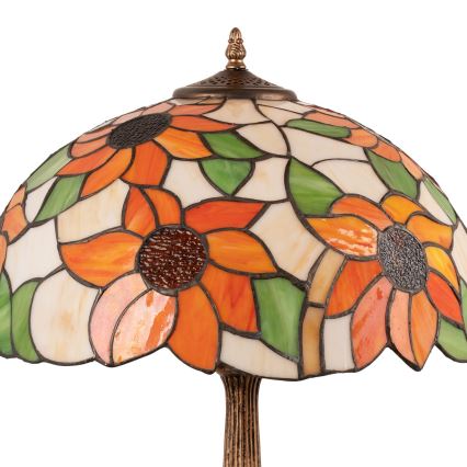 Brilagi - Tiffany βιτρώ επιτραπέζιο φωτιστικό SUNFLOWER 2xE27/60W/230V