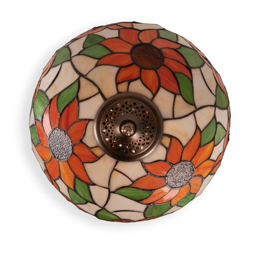 Brilagi - Tiffany βιτρώ επιτραπέζιο φωτιστικό SUNFLOWER 2xE27/60W/230V