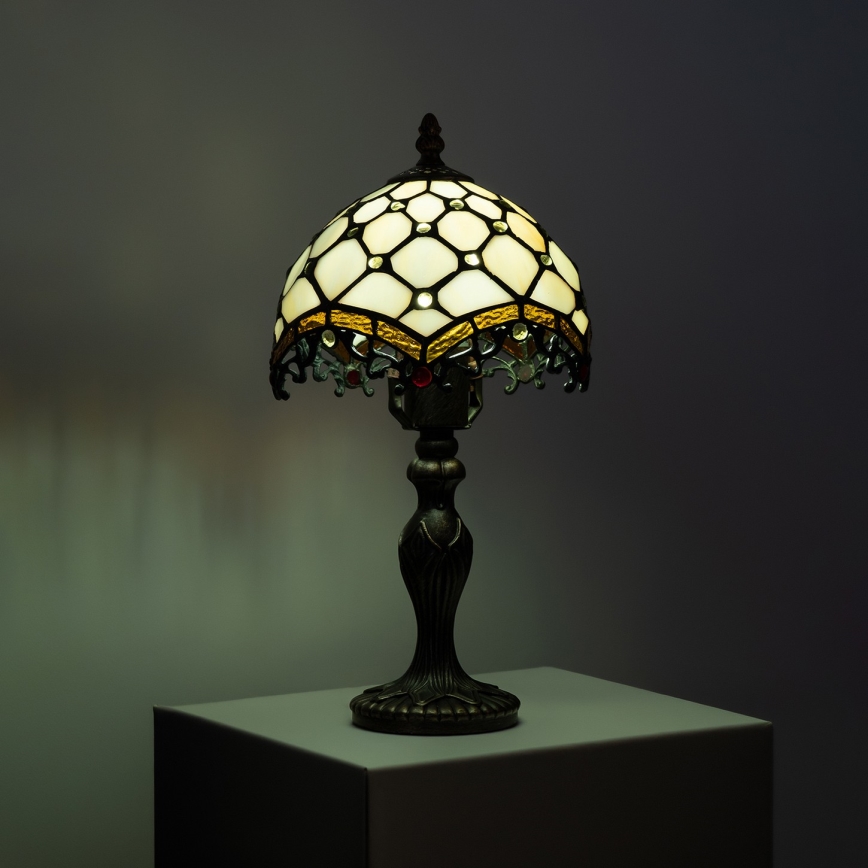 Brilagi - Tiffany βιτρώ επιτραπέζιο φωτιστικό εκρού 1xE27/60W/230V