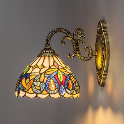 Brilagi - Tiffany βιτρώ επιτοίχιο φωτιστικό LUISA 1xE27/40W/230V