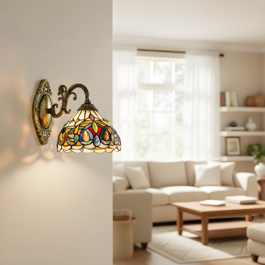 Brilagi - Tiffany βιτρώ επιτοίχιο φωτιστικό LUISA 1xE27/40W/230V