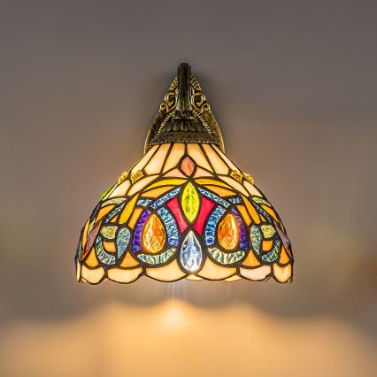 Brilagi - Tiffany βιτρώ επιτοίχιο φωτιστικό LUISA 1xE27/40W/230V