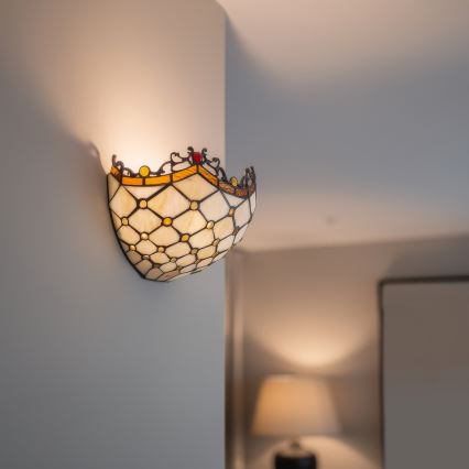 Brilagi - Tiffany βιτρώ επιτοίχιο φωτιστικό εκρού 1xE14/40W/230V