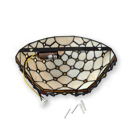 Brilagi - Tiffany βιτρώ επιτοίχιο φωτιστικό εκρού 1xE14/40W/230V