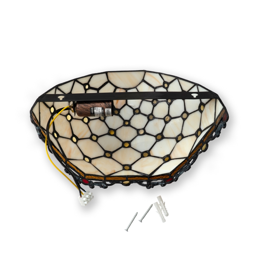 Brilagi - Tiffany βιτρώ επιτοίχιο φωτιστικό εκρού 1xE14/40W/230V