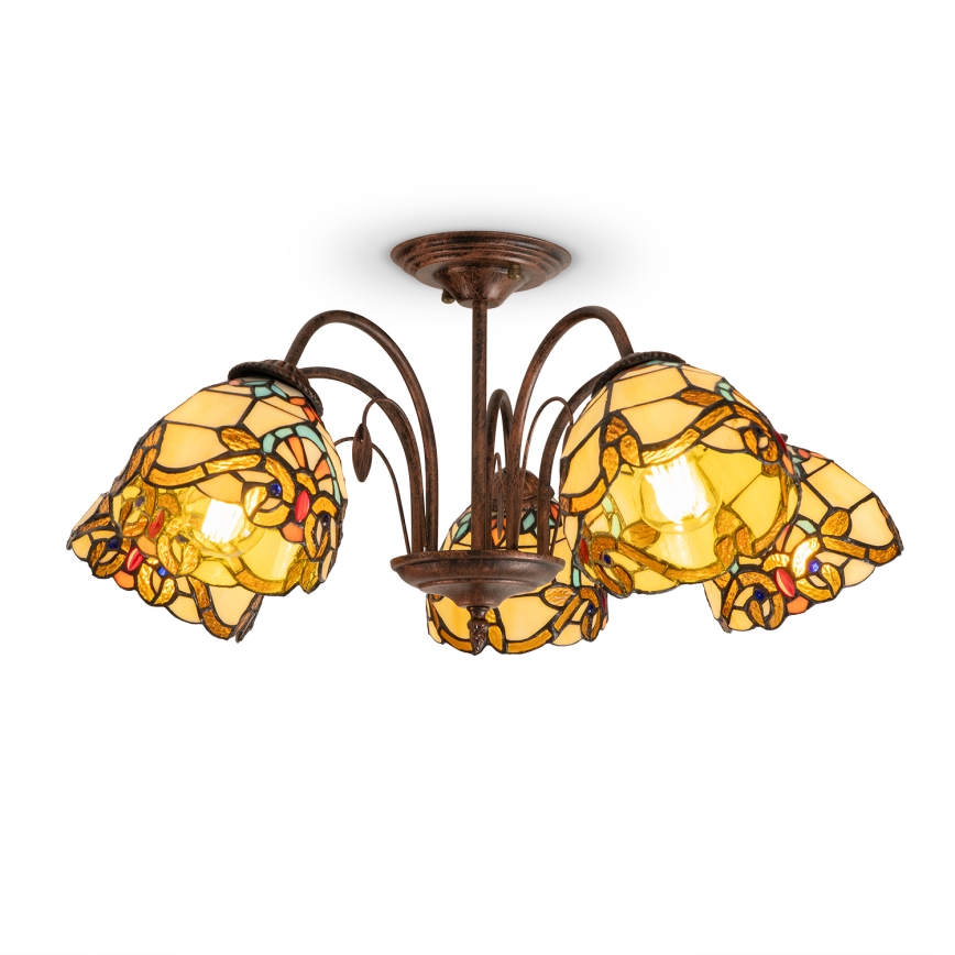 Brilagi - Tiffany βιτρό πλαφονιέρα MIRABELLA 5xE27/60W/230V διάμ. 60 cm