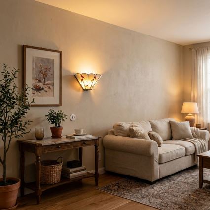 Brilagi - Tiffany βιτρό επιτοίχιο φωτιστικό FOLIA 1xE14/40W/230V