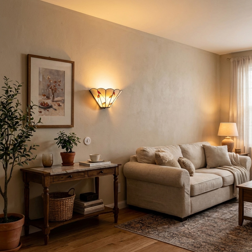 Brilagi - Tiffany βιτρό επιτοίχιο φωτιστικό FOLIA 1xE14/40W/230V
