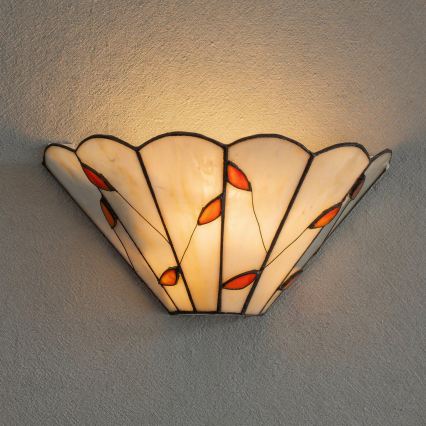 Brilagi - Tiffany βιτρό επιτοίχιο φωτιστικό FOLIA 1xE14/40W/230V
