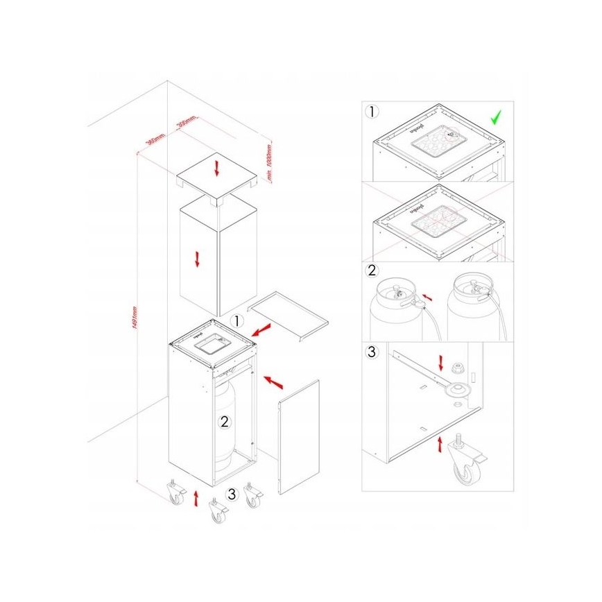 Brilagi - Υπαίθμιο τζάκι αερίου FLARO GAS 142x36 cm 8kW 1xAAA γκρι + προστατευτικό κάλυμμα