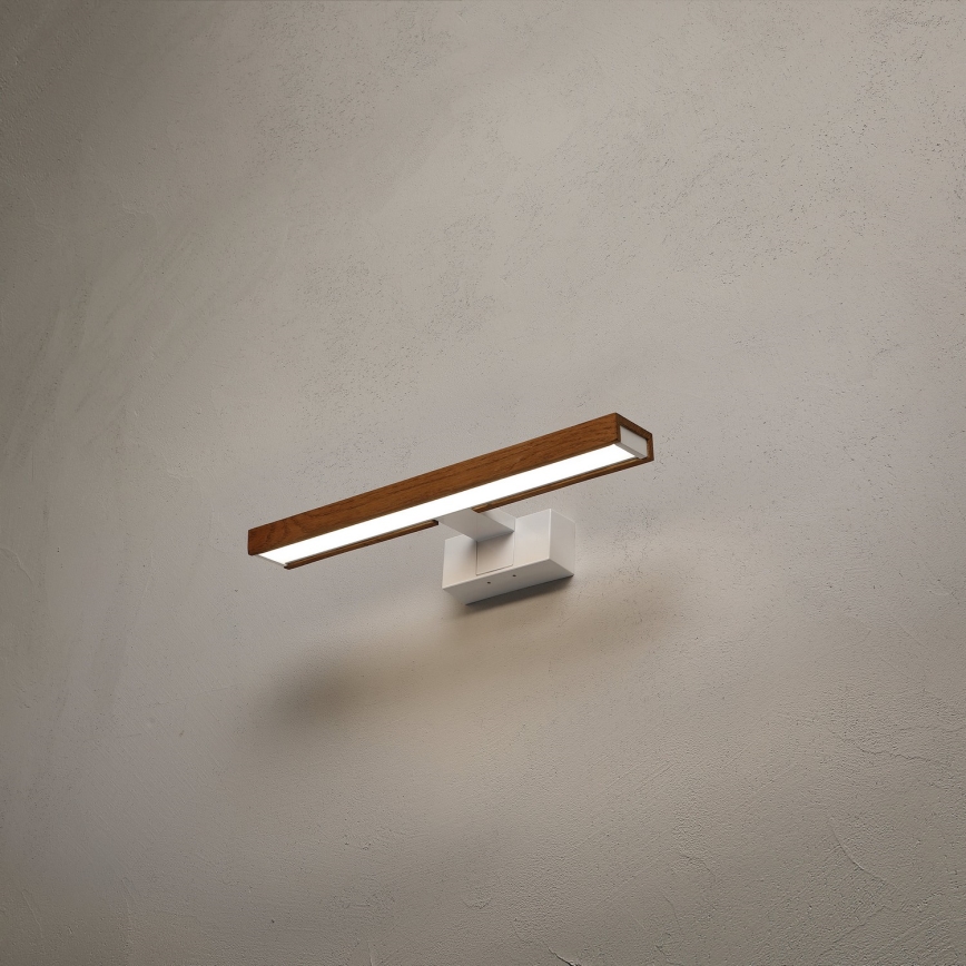 Brilagi - LED φωτισμός καθρέφτη μπάνιου 3 σε 1 WOODY MIRROR LED/8W/230V 40 cm IP44 λευκό/δρυς κερασιά