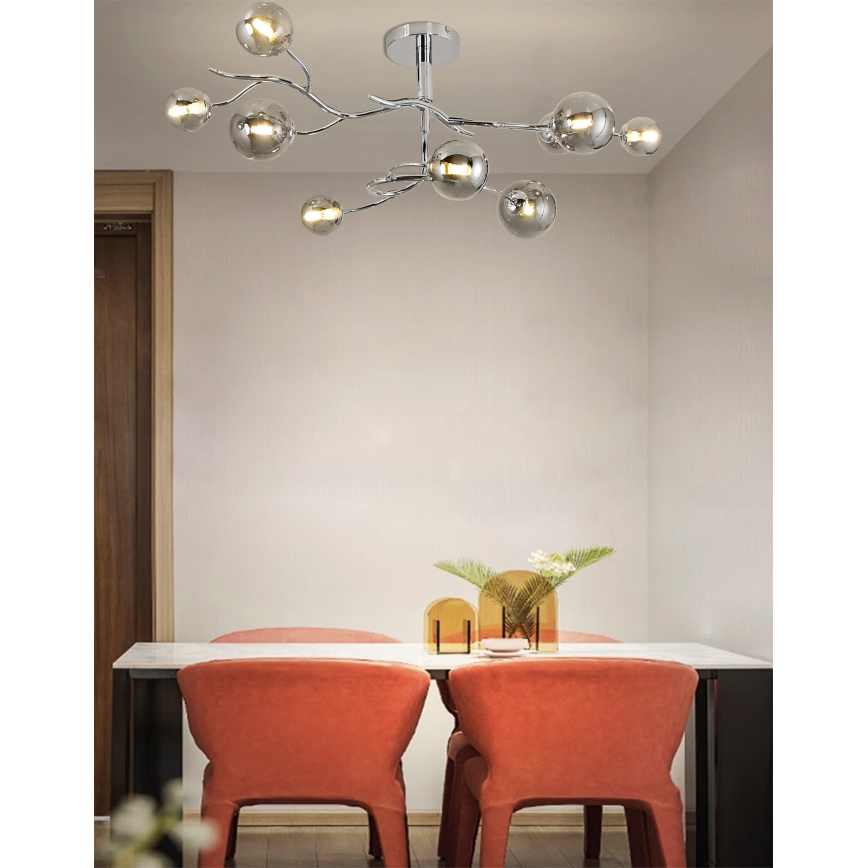 Brilagi - Επιφανειακά τοποθετούμενος LED πολυέλαιος MISTEL 9xG9/3W/230V μαύρο χρώμιο/καπνιστό