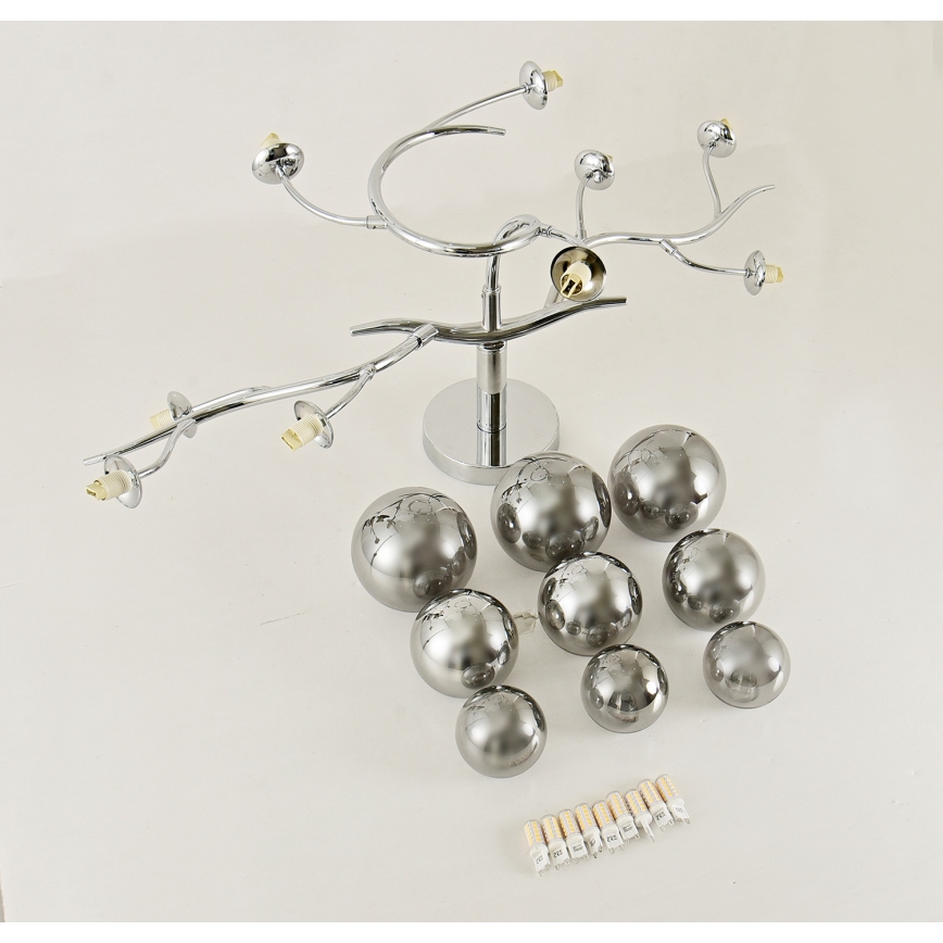 Brilagi - Επιφανειακά τοποθετούμενος LED πολυέλαιος MISTEL 9xG9/3W/230V μαύρο χρώμιο/καπνιστό