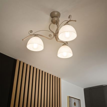 Brilagi - Επιφανειακό φωτιστικό οροφής ANTICO MODERN 3xE27/60W/230V μπεζ