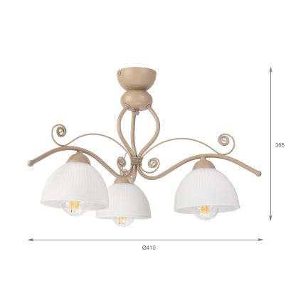 Brilagi - Επιφανειακό φωτιστικό οροφής ANTICO MODERN 3xE27/60W/230V μπεζ