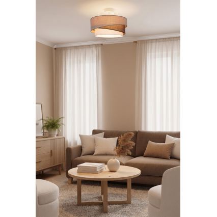 Brilagi - Επιφανειακό φωτιστικό οροφής ARROW 1xE27/60W/230V Ø 45 εκ. μπεζ/καφέ/λευκό