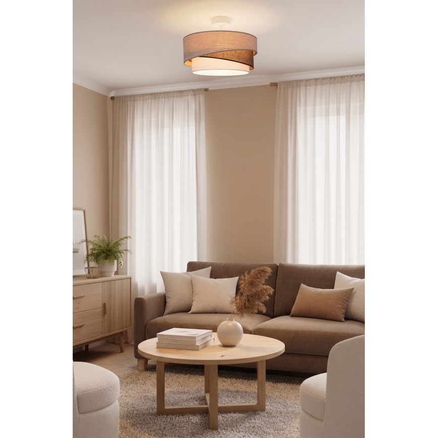 Brilagi - Επιφανειακό φωτιστικό οροφής ARROW 1xE27/60W/230V Ø 45 εκ. μπεζ/καφέ/λευκό