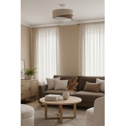 Brilagi - Επιφανειακό φωτιστικό οροφής ARROW 1xE27/60W/230V Ø 45 εκ. μπεζ/καφέ/λευκό