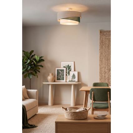 Brilagi - Επιφανειακό φωτιστικό οροφής ARROW 1xE27/60W/230V, διάμετρος 45 cm, μπεζ/πράσινο/λευκό