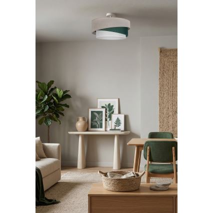 Brilagi - Επιφανειακό φωτιστικό οροφής ARROW 1xE27/60W/230V, διάμετρος 45 cm, μπεζ/πράσινο/λευκό