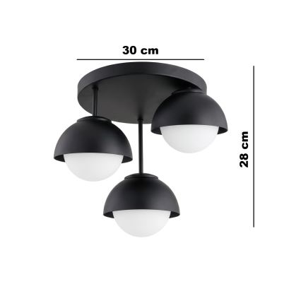 BRILAGI - Επιφανειακό φωτιστικό οροφής COSMO 3xE27/60W/230V μαύρο