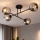Brilagi - Επιφανειακό φωτιστικό οροφής DIOR 4xE27/60W/230V μαύρο/καπνιστό γκρι