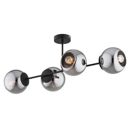 BRILAGI - Επιφανειακό φωτιστικό οροφής DIOR 4xE27/60W/230V μαύρο/καπνιστό γκρι