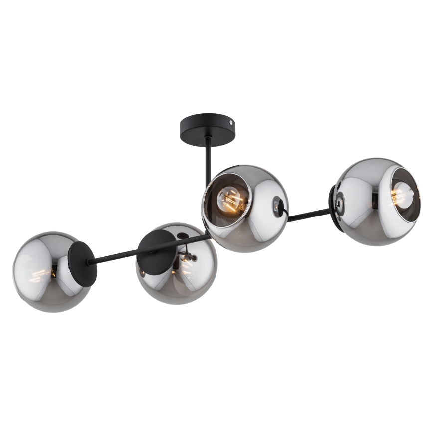 BRILAGI - Επιφανειακό φωτιστικό οροφής DIOR 4xE27/60W/230V μαύρο/καπνιστό γκρι