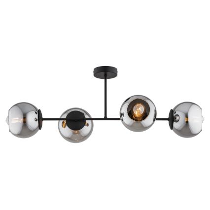 BRILAGI - Επιφανειακό φωτιστικό οροφής DIOR 4xE27/60W/230V μαύρο/καπνιστό γκρι
