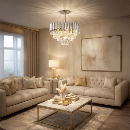 Brilagi - Επιφανειακό φωτιστικό οροφής ECLIPSE 5xE14/10W/230V Ø 38 cm ασημί