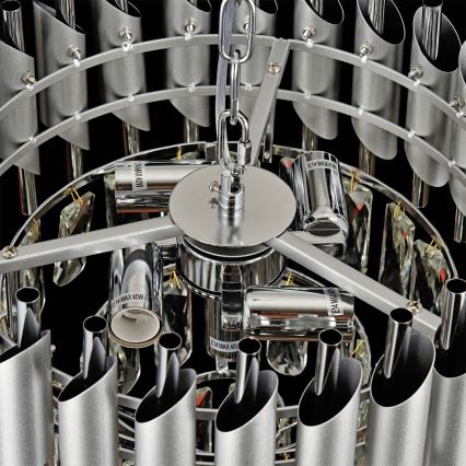 Brilagi - Επιφανειακό φωτιστικό οροφής ECLIPSE 5xE14/10W/230V Ø 38 cm ασημί