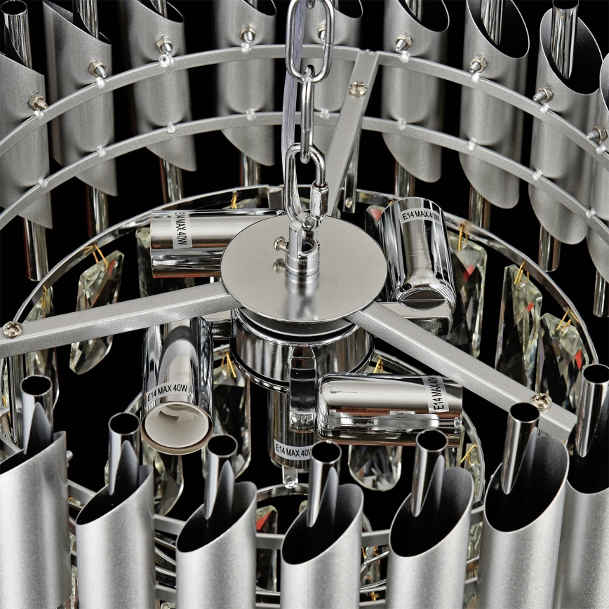 Brilagi - Επιφανειακό φωτιστικό οροφής ECLIPSE 5xE14/10W/230V Ø 38 cm ασημί