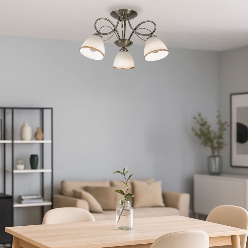 Brilagi - Επιφανειακό φωτιστικό οροφής FRED 3xE27/60W/230V διάμετρος 59 εκ. μπρονζέ