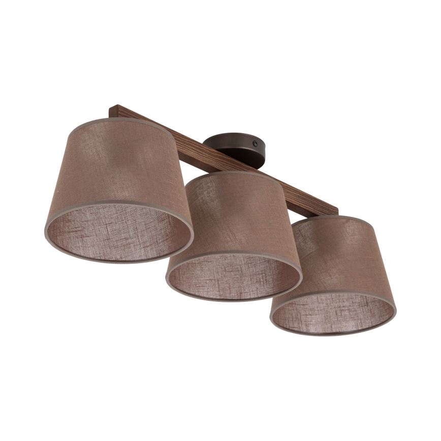 Brilagi - Επιφανειακό φωτιστικό οροφής LATTE 3xE27/15W/230V πεύκο/καφέ