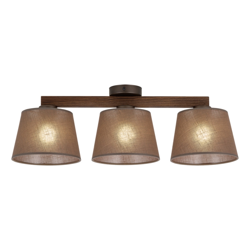Brilagi - Επιφανειακό φωτιστικό οροφής LATTE 3xE27/15W/230V πεύκο/καφέ