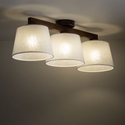 Brilagi - Επιφανειακό φωτιστικό οροφής LATTE 3xE27/60W/230V πεύκο/λευκό