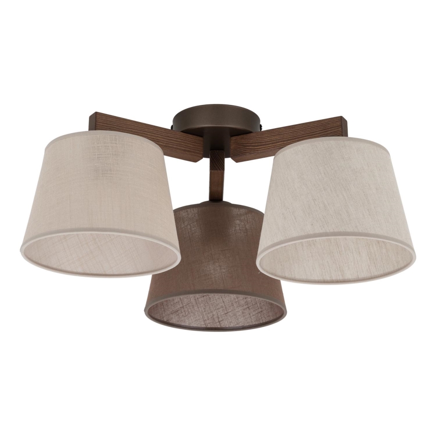 Brilagi - Επιφανειακό φωτιστικό οροφής LATTE 3xE27/60W/230V πεύκο/μικτό