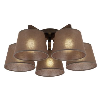 Brilagi - Επιφανειακό φωτιστικό οροφής LATTE 5xE27/15W/230V πεύκο/καφέ