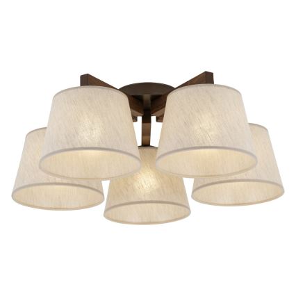 Brilagi - Επιφανειακό φωτιστικό οροφής LATTE 5xE27/15W/230V πεύκο/κρεμ