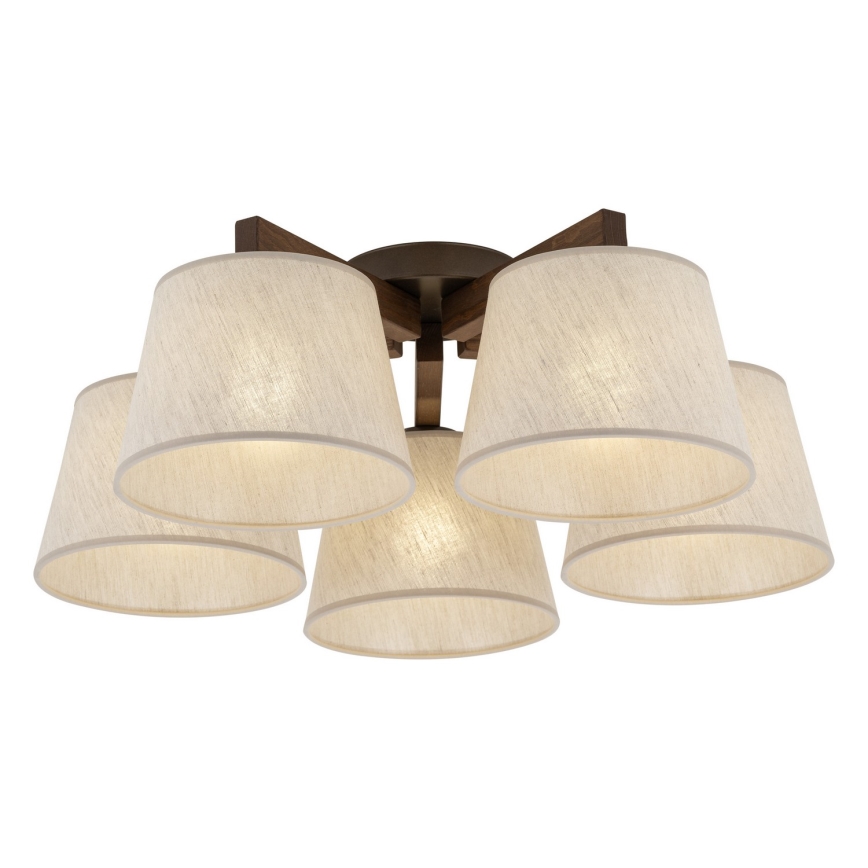 Brilagi - Επιφανειακό φωτιστικό οροφής LATTE 5xE27/15W/230V πεύκο/κρεμ