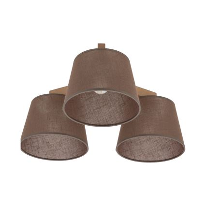 Brilagi - Επιφανειακό φωτιστικό οροφής LATTE SABIA 3xE27/15W/230V πεύκο/καφέ