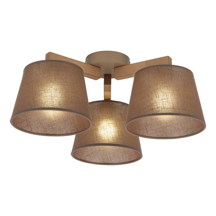 Brilagi - Επιφανειακό φωτιστικό οροφής LATTE SABIA 3xE27/15W/230V πεύκο/καφέ