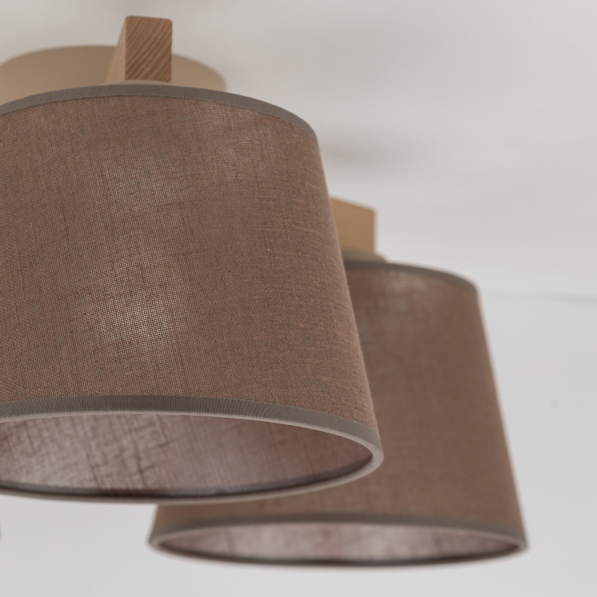 Brilagi - Επιφανειακό φωτιστικό οροφής LATTE SABIA 3xE27/15W/230V πεύκο/καφέ